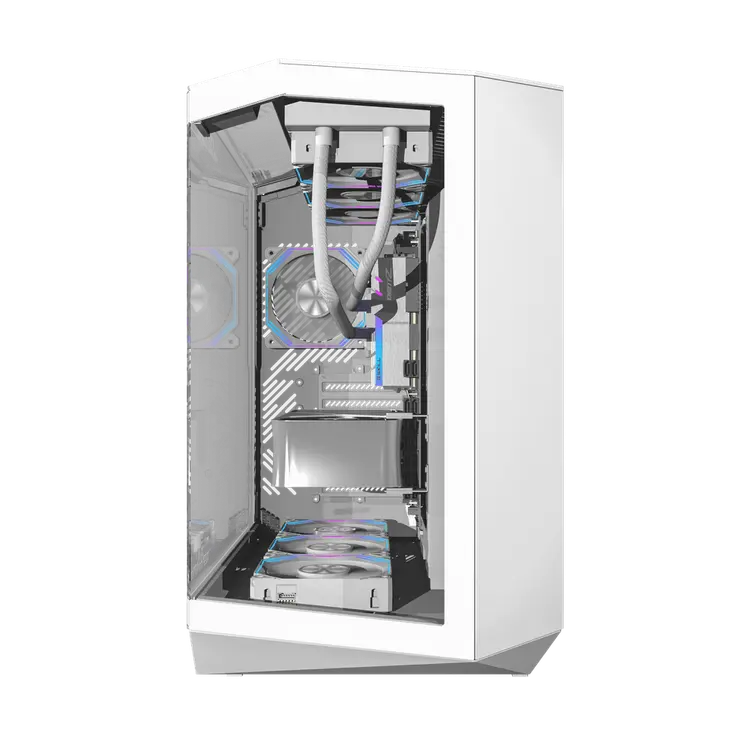 DarkFlash DY470 ATX PC Case, WHITE With 4 ARGB Fans inf 34