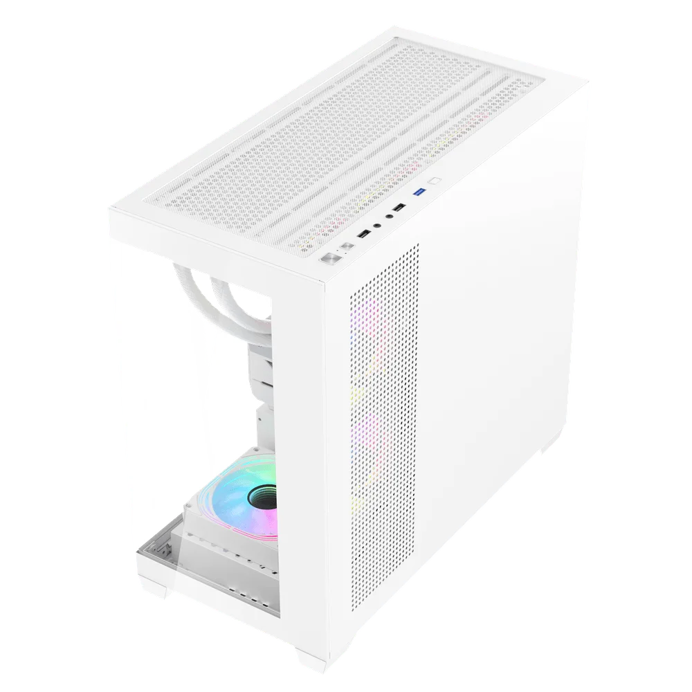 DarkFlash DS900M M-ATX PC Case, With 3 ARGB Fans, WHITE
