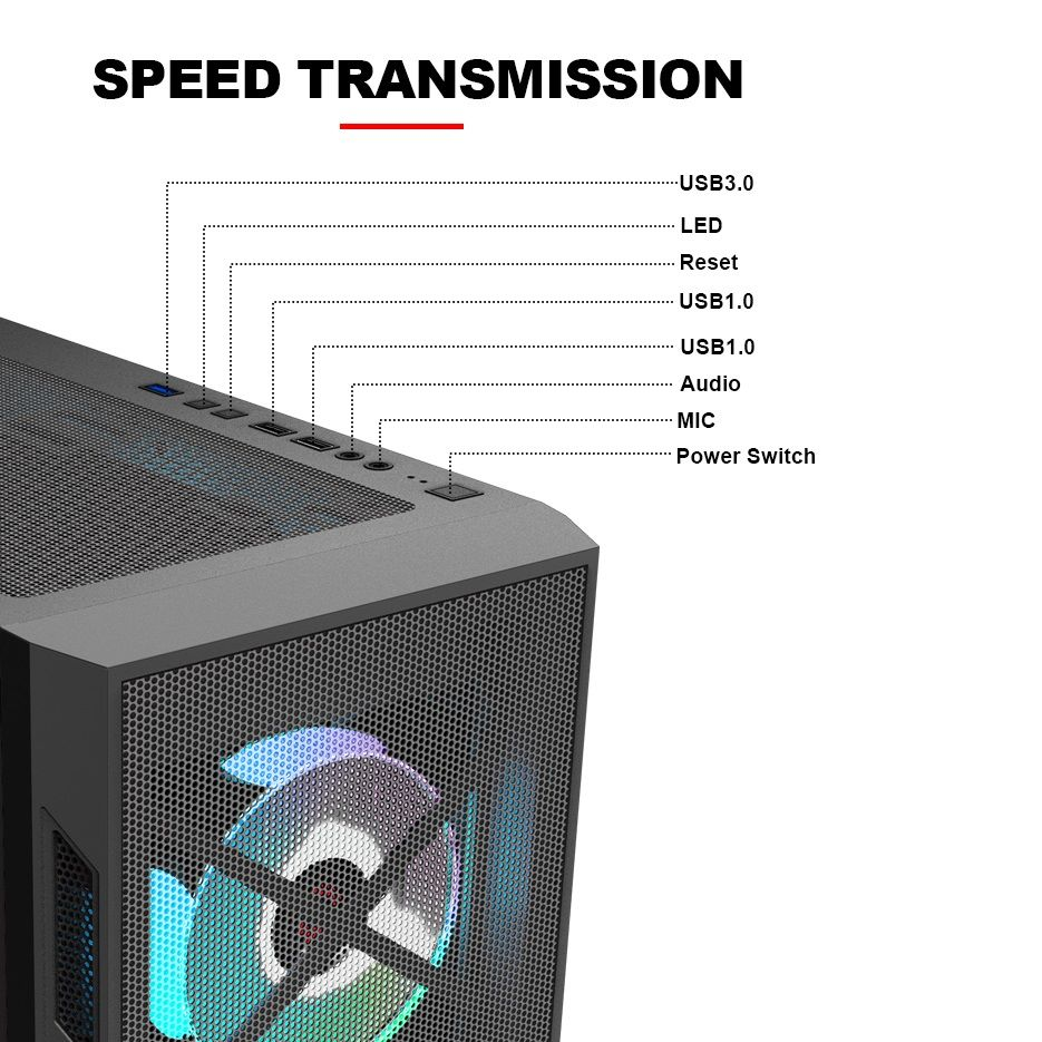 Magnum Gaming  case with 4 RGB Fans