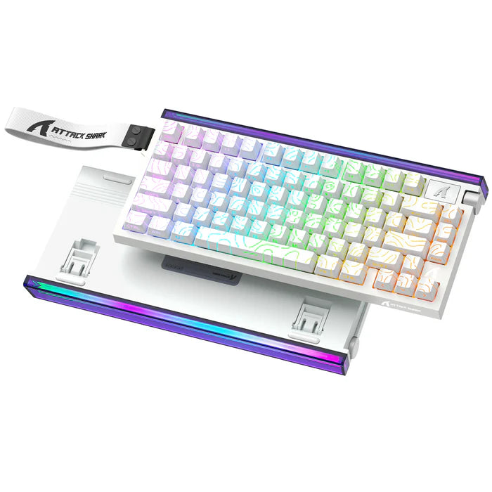 ATTACK SHARK R85 HE Rapid Trigger rgb wired mechanical Keyboard Magnetic Switch with Custom Lightbox - white contour