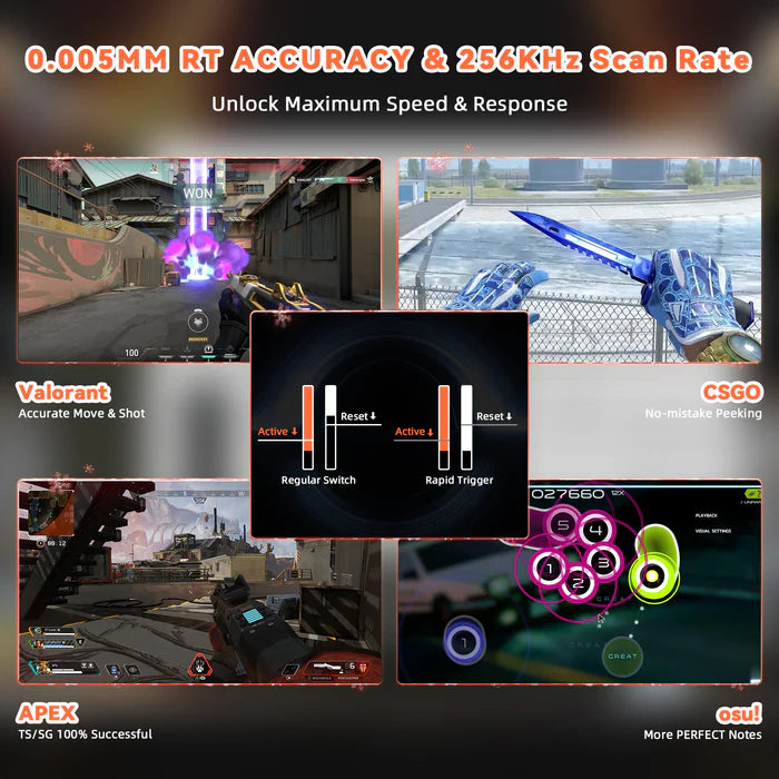 ATTACK SHARK R82 HE Rapid Trigger wired mechanical Keyboard Magnetic Switch - black