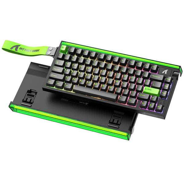 ATTACK SHARK R85 HE Rapid Trigger wired mechanical Keyboard Magnetic Switch with Custom Lightbox -  green