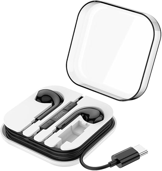 Hoco M1 Max - Crystal Wire-Controlled Digital Earphones With Microphone, Plug: Type-C, Cable Length: 1.2m, Compatible With Huawei Xiaomi OnePlus iPad Pro/iPad Air With Type-C Interface - Black