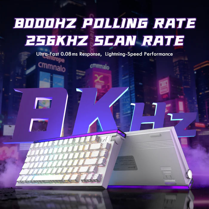 ATTACK SHARK R85 HE Rapid Trigger wired mechanical Keyboard Magnetic Switch with Custom Lightbox - moonnight