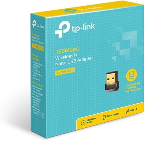 TP-Link USB WiFi Adapter for PC(TL-WN725N), N150 Wireless Network Adapter for Desktop - Nano Size WiFi Dongle for Windows 11/10/7/8/8.1/XP/ Mac OS 10.9-10.15 Linux Kernel 2.6.18-4.4.3, 2.4GHz Only