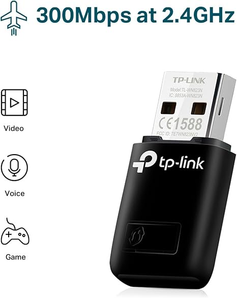 TP-Link TL-WN823N N300 Mini USB Wireless WiFi network Adapter for PC | Tplink WN823N
