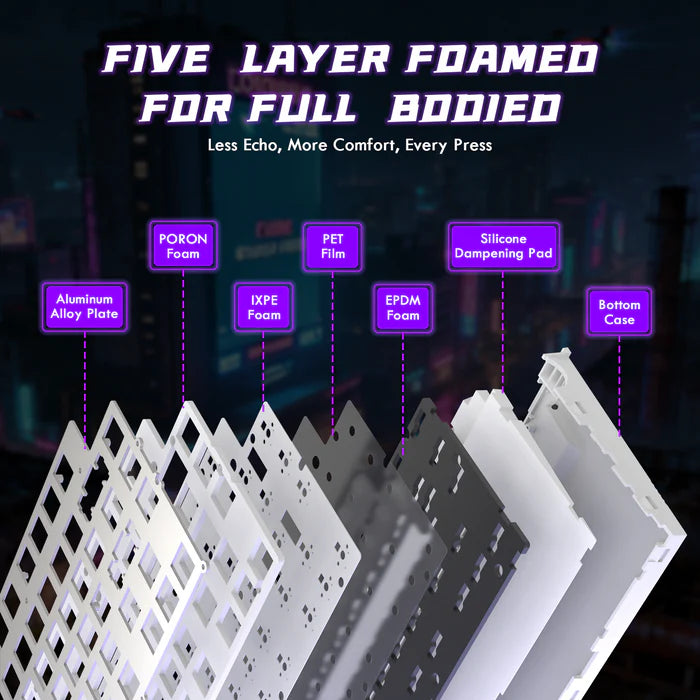 ATTACK SHARK R85 HE Rapid Trigger rgb wired mechanical Keyboard Magnetic Switch with Custom Lightbox - white contour