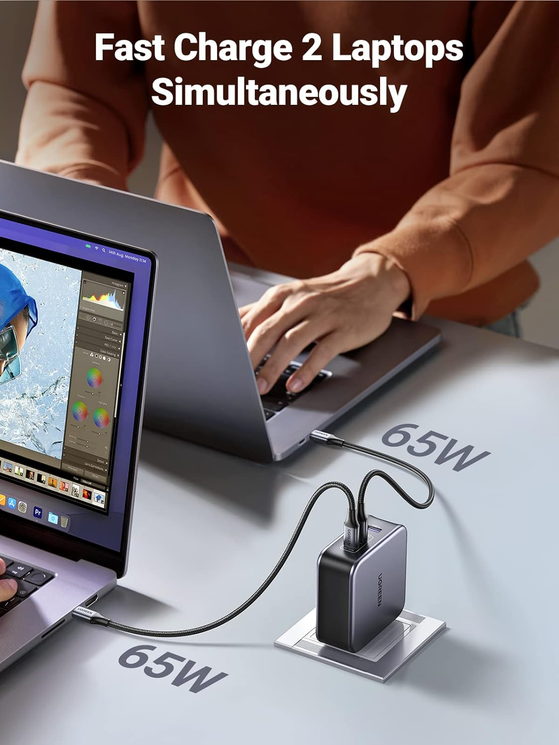 UGREEN 140W USB C Charger, Mac Book Pro Charger Nexode PD3.1 PPS 3-Port Foldable GaN Fast Laptop Wall Charger Power Adapter for MacBook Pro 16'', iPhone 16/15, Chromebook (with 240W Cable)