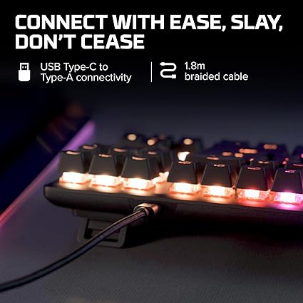 HyperX Alloy Origins Core - Tenkeyless Mechanical Gaming Keyboard, Software Controlled Light & Macro Customization, Compact Form Factor, RGB LED Backlit, Linear HyperX Red Switch,Black