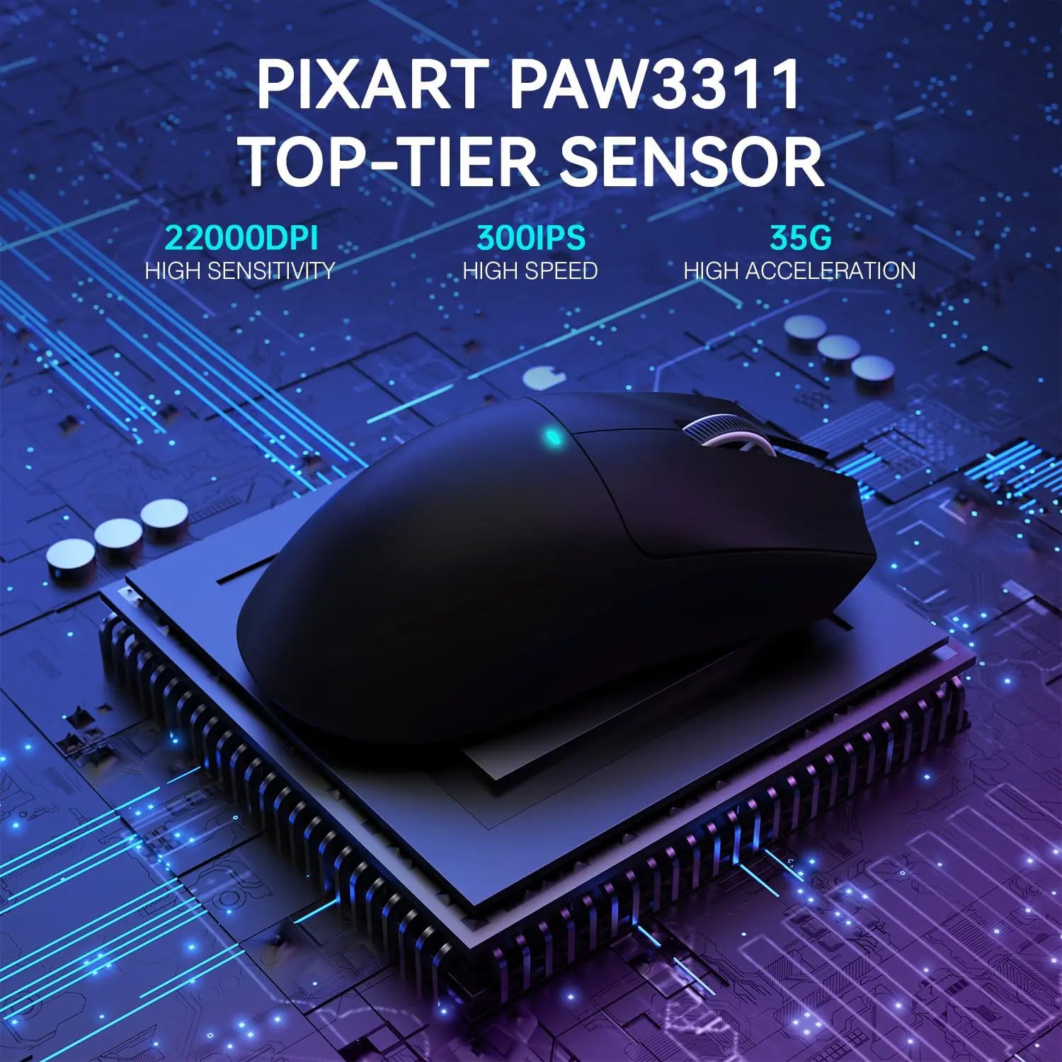 ATTACK SHARK X11 Tri-Mode Wireless Gaming Mouse – 62g Ultra-Light, 22000 DPI PAW3311 Sensor, RGB Dock, Ergonomic, 65h Battery, Programmable | Black