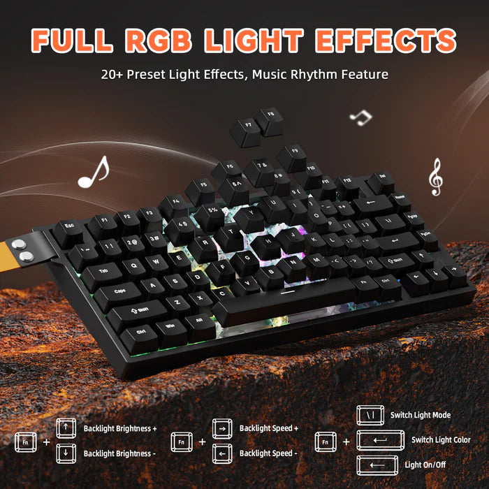 ATTACK SHARK R82 HE Rapid Trigger wired mechanical Keyboard Magnetic Switch - black