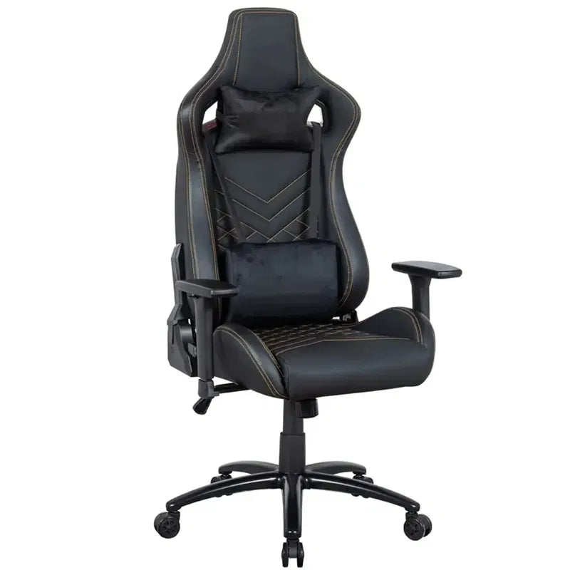 Apex Seat “FlammStein” Artisan-Crafted Gaming Chair Leather & Velvet Blend Gold Embroidered Black Throne|AP-2047