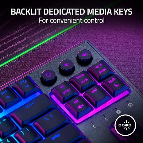 Razer Ornata V3 TKL Gaming Keyboard: Low Profile Keys - Mecha Membrane Switches - UV Coated Keycaps - Backlit Media Keys - 8 Zone RGB Lighting - Spill Resistant - Magnetic Wrist Wrest Snap Tap