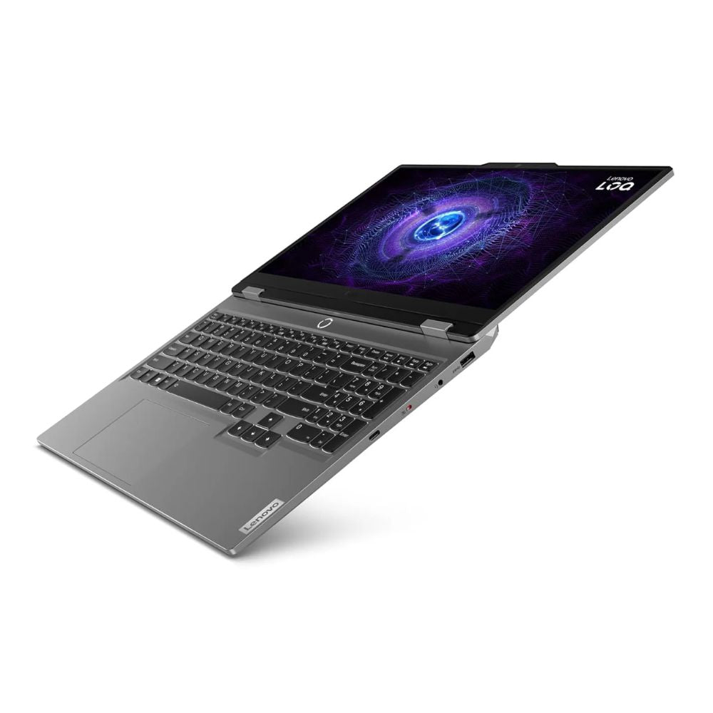 LENOVO LOQ-83LK0062DP (LUNA GREY)+Lenovo® LOQ™ M100 RGB Mouse, CORE I5-12450HX, 16GB DDR5 (16GB+ 1SLOT), NVME 512GB, NVIDIA® GeForce RTX™ 2050 4GB GDDR6, Boost Clock 1575MHz, TGP 65W, 15.6″ FHD (1920×1080) IPS 300nits Anti-glare, 100% sRGB, 144Hz