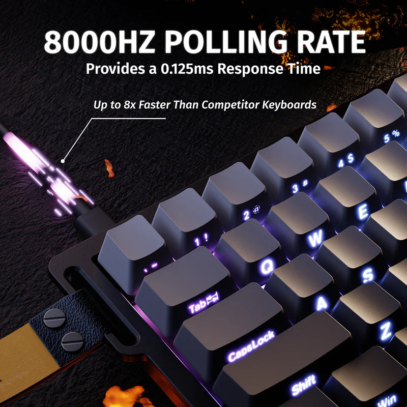 Attack Shark X68 HE Mechanical Keyboard – 66 Keys, Wired RGB, 8KHz Magnetic Switches, Rapid Trigger, Adjustable Actuation, RT/MT/DKS, Moon Night
