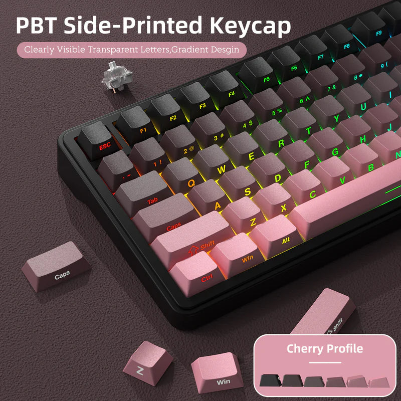 Attack Shark X85 Wireless Mechanical Keyboard – 75% Tri-Mode with Linear White Jade Switches, RGB, Hot-Swappable PCB & CNC Aluminum Volume Knob|GRADIANT BL
