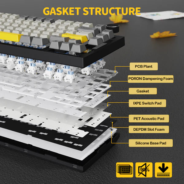 ATTACK SHARK X820Ultra RGB Tri-mode  Mechanical Keyboard - WHITE CONTOUR