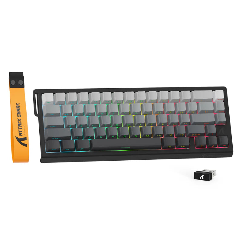 Attack Shark X68 Pro HE Mechanical Keyboard – 68 Keys, Magnetic Switches, Tri-Mode, Rapid Trigger 0.01mm, 8K Polling, Hot-Swap, RGB Backlight, 5000mAh, Moon Night color