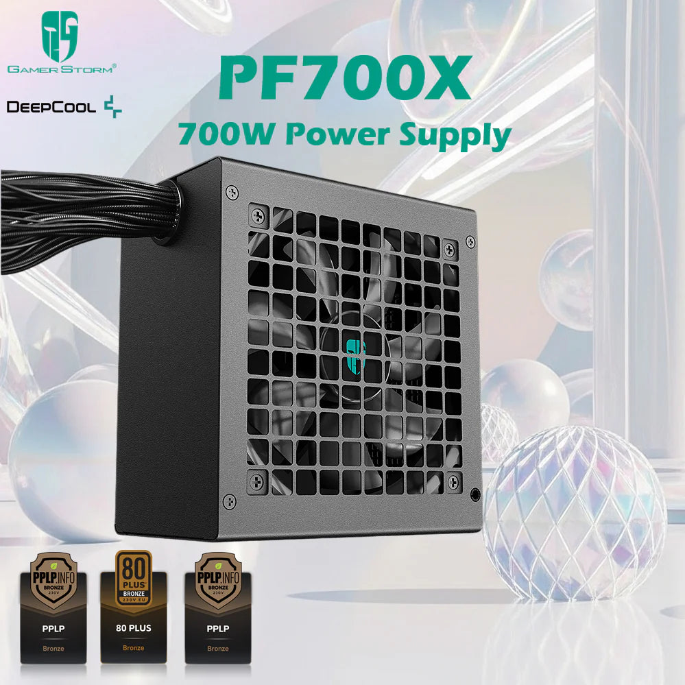 DeepCool Gamer Storm PF700X 700W Power Supply With Triple Bronze Certifications, Premium Japanese Capacitors, Active PFC DC-To-DC Topology, 8 Protections, 120mm HYB Fan