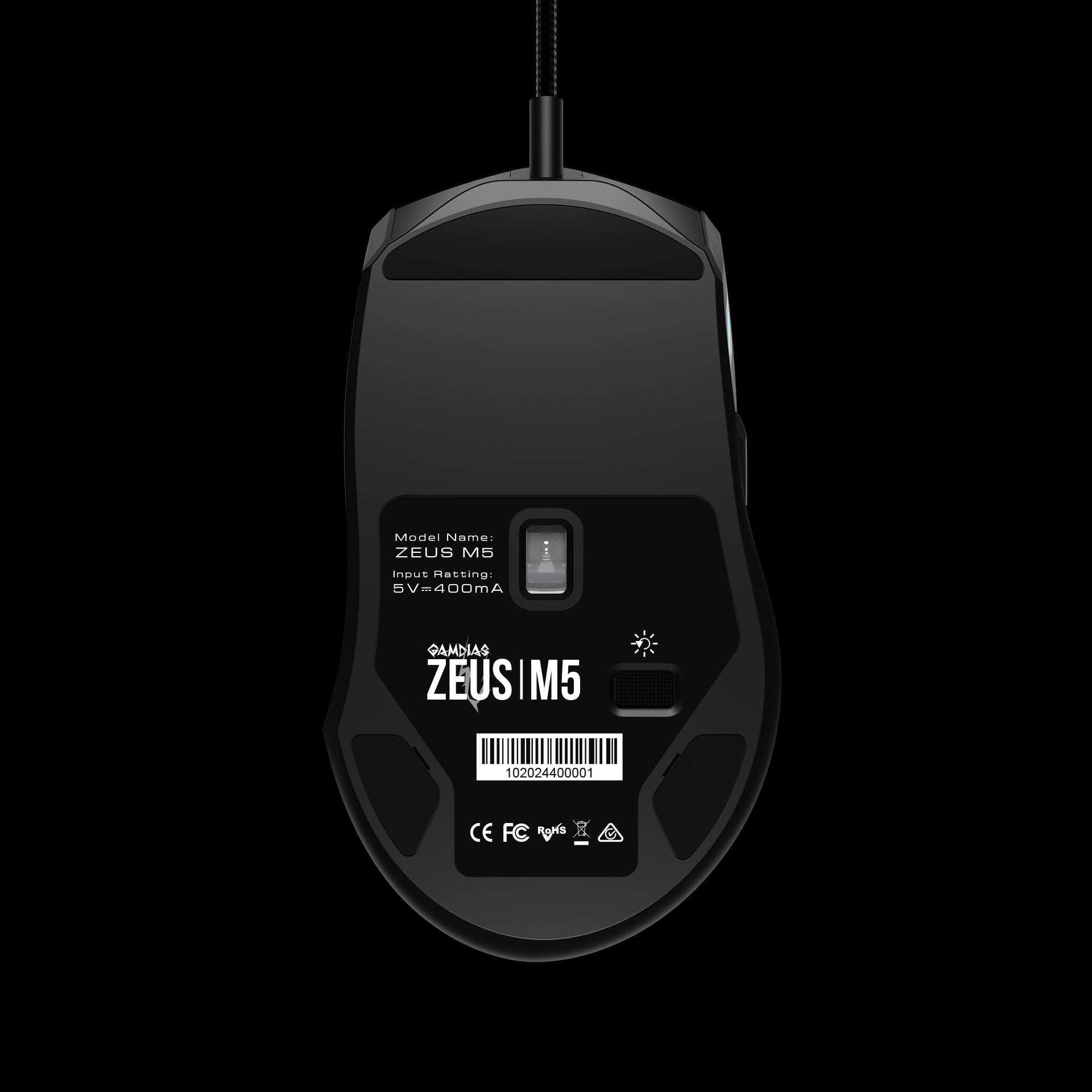 GAMDIAS ZEUS M5 RGB Wired Gaming Mouse ; Adjustable up to 12800 DPI Advanced Gaming Optical Sensor ; Lightweight 99 gram ; 7 Smart Keys ; 10 million Clicks ; Software Support |ZEUS M5