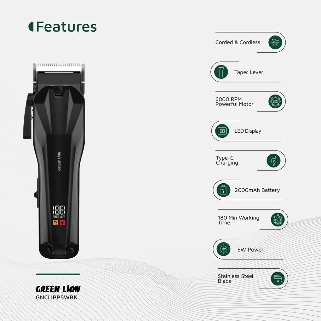 Green Lion Clip Pro Professional Hair Clipper