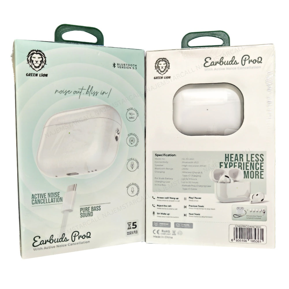 Green Lion Earbuds Pro 2 with Active Noice Cancellation