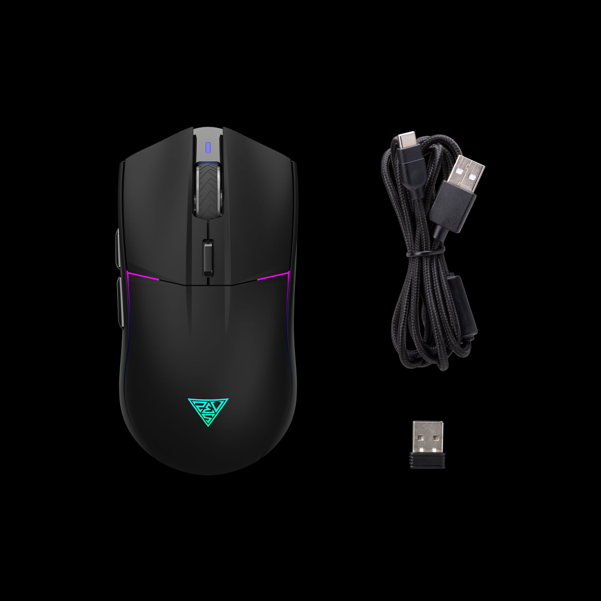 GAMDIAS HADES M3 RGB Wireless Gaming Mouse ; low-latency 2.4GHz Wireless, Wired USB Type-C to A, and Bluetooth Connections ; Lightweight 79-gram ; 7 Keys ; Adjustable 10000 DPI Advanced Gaming Optical Sensor |HADES M3