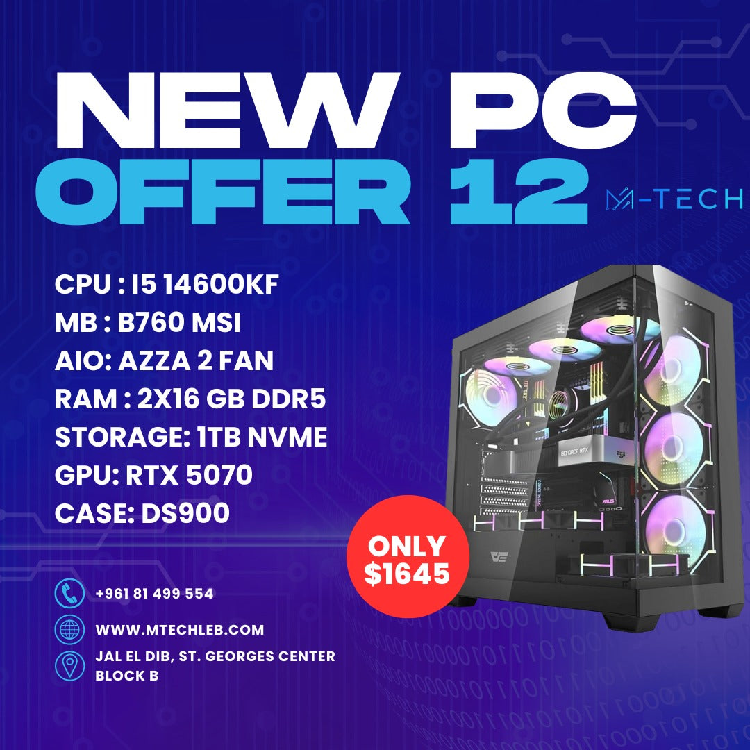 PC OFFER 12 - I5 14600KF RTX 5070