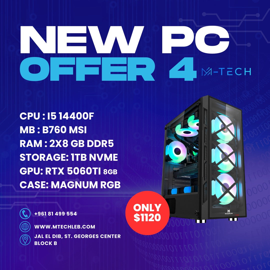 PC OFFER 4 - I5 14400F RTX 5060TI 8GB