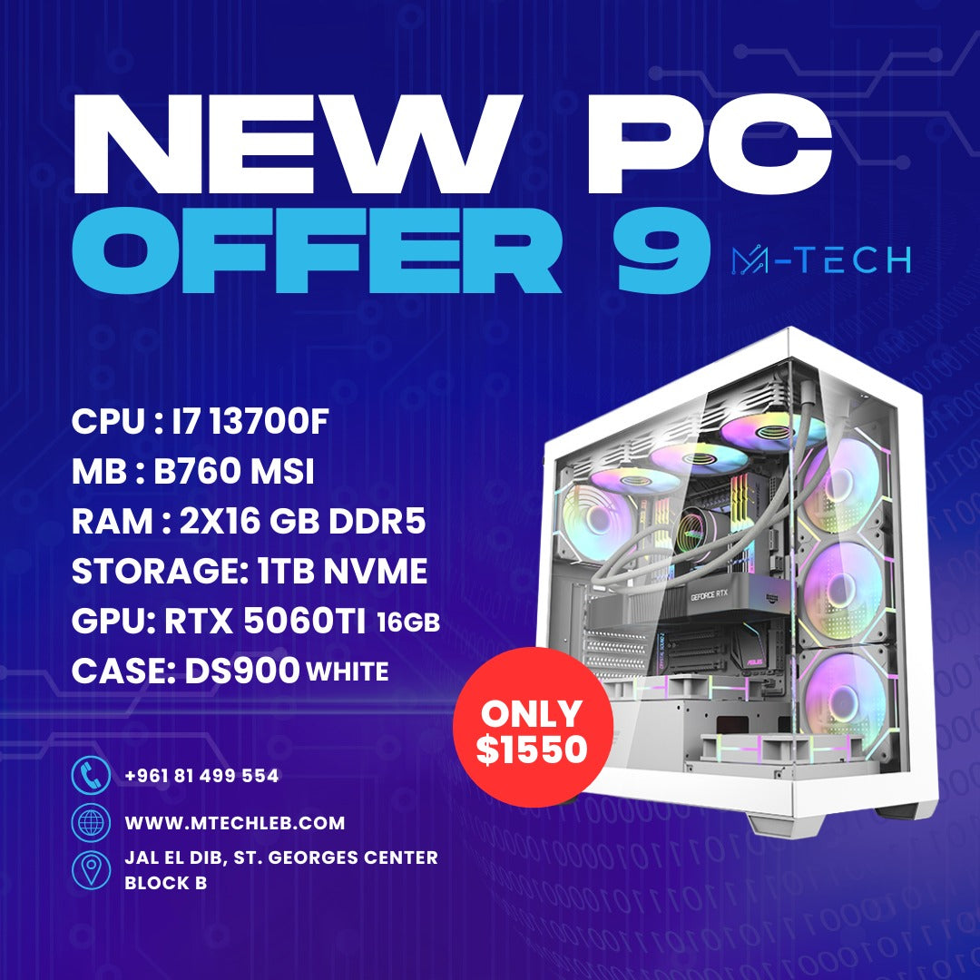 PC OFFER 9 WHITE - I7 13700F RTX 5060TI 16GB