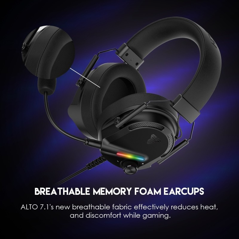 Fantech HG26 ALTO, USB 7.1 Virtual surround sound Gaming Headset With RGB lighting, Detachable Microphone, Crystal-clear & Powerful Sound