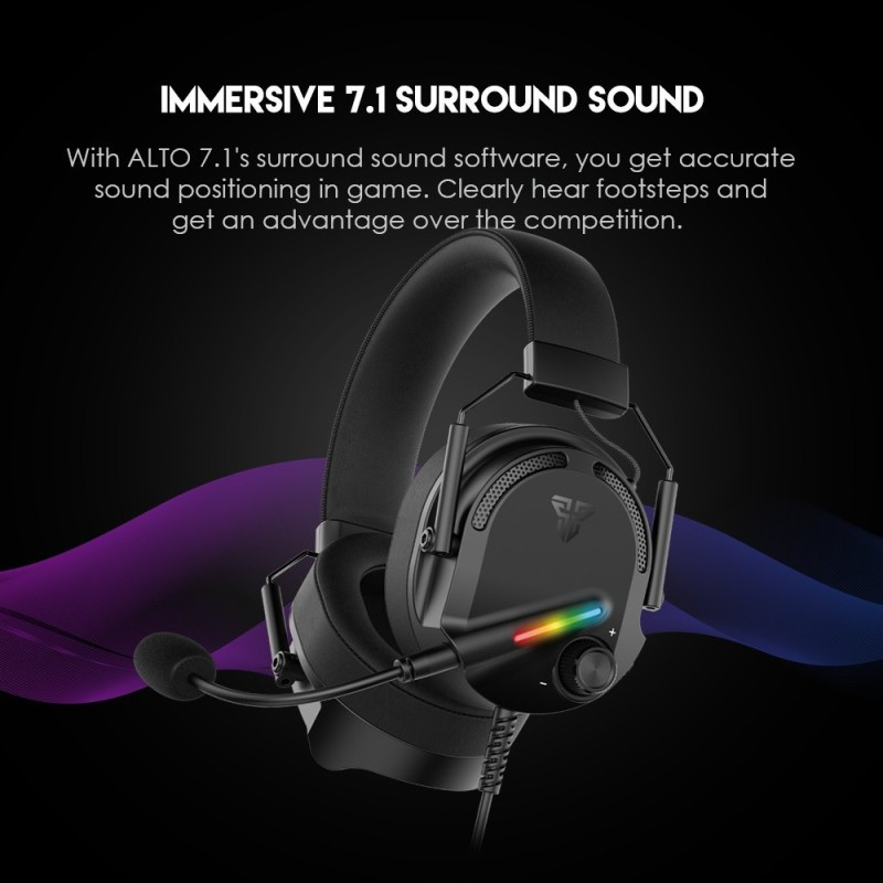 Fantech HG26 ALTO, USB 7.1 Virtual surround sound Gaming Headset With RGB lighting, Detachable Microphone, Crystal-clear & Powerful Sound