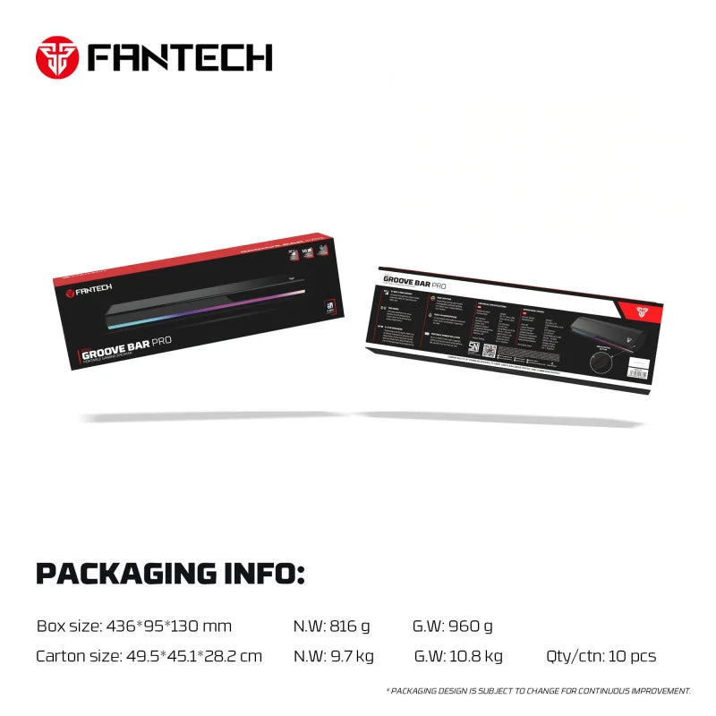 FANTECH BS162 GROOVE BAR PRO Premium 4-Mode Connectivity Speaker with Powerful Sound, RGB Lights, and Long Battery Life