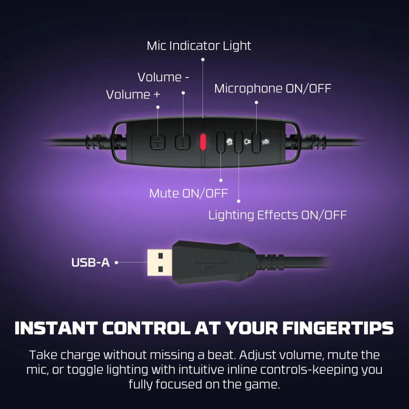 FANTECH HG31 CRUZE Immersive Cinematic USB Gaming Headset with 7.1 Virtual Surround, RGB Lighting