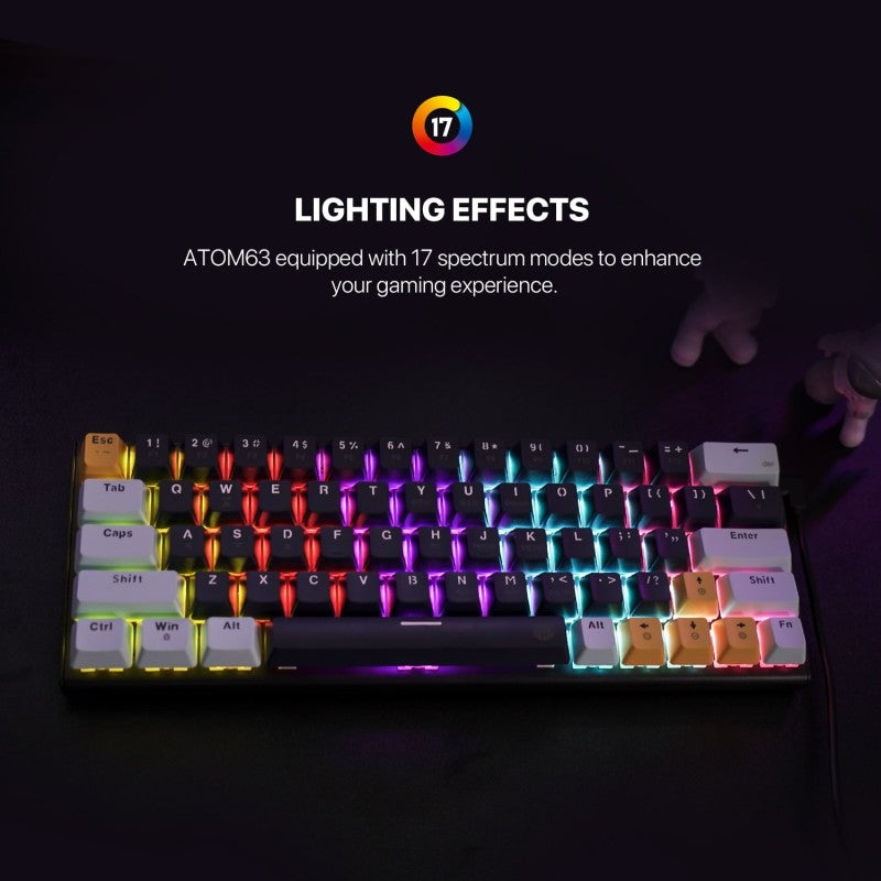 Fantech MIZU Edition MK874V2 - ATOM63, Pro Wired Mechanical Keyboard with RGB Lighting NAVY BLUE