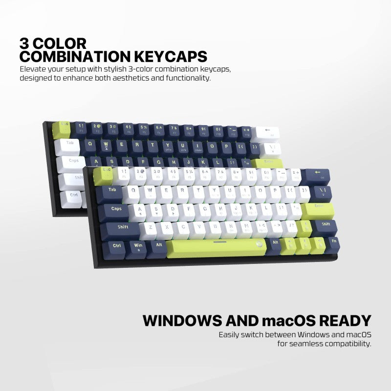 Fantech MORI Edition MK874V2 - ATOM63, Pro Wired Mechanical Keyboard with RGB Lighting Blue
