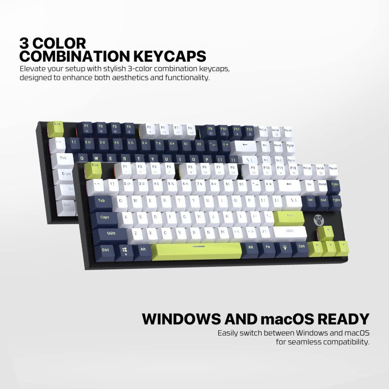 Fantech MORI Edition MK877S - ATOM87S, Pro Wired Mechanical Keyboard with RGB Lighting Blue
