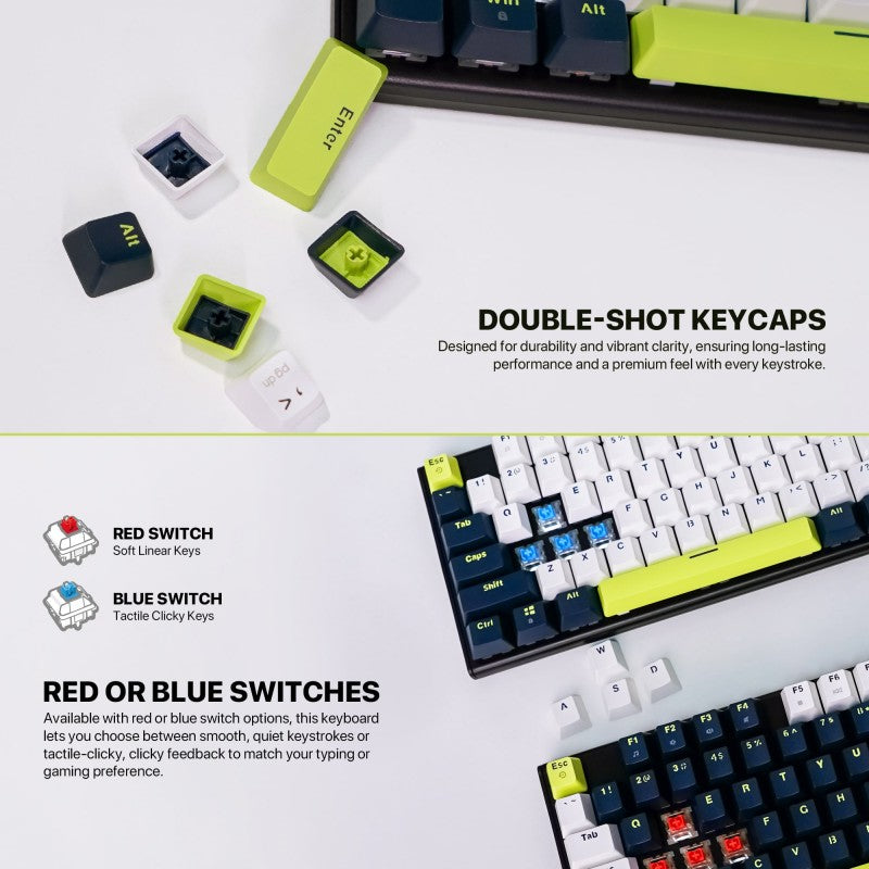 Fantech MORI Edition MK878S - ATOM104S, Pro Wired Mechanical Keyboard with RGB Lighting Blue