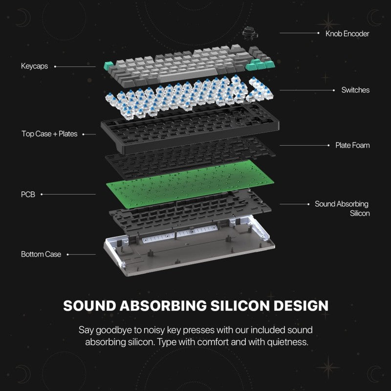 Fantech STELLAR Edition MK913 - ATOM PRO83,3 Modes:
Bluetooth, Wireless & Wired, Built-in Battery, Mechanical Gaming Keyboard