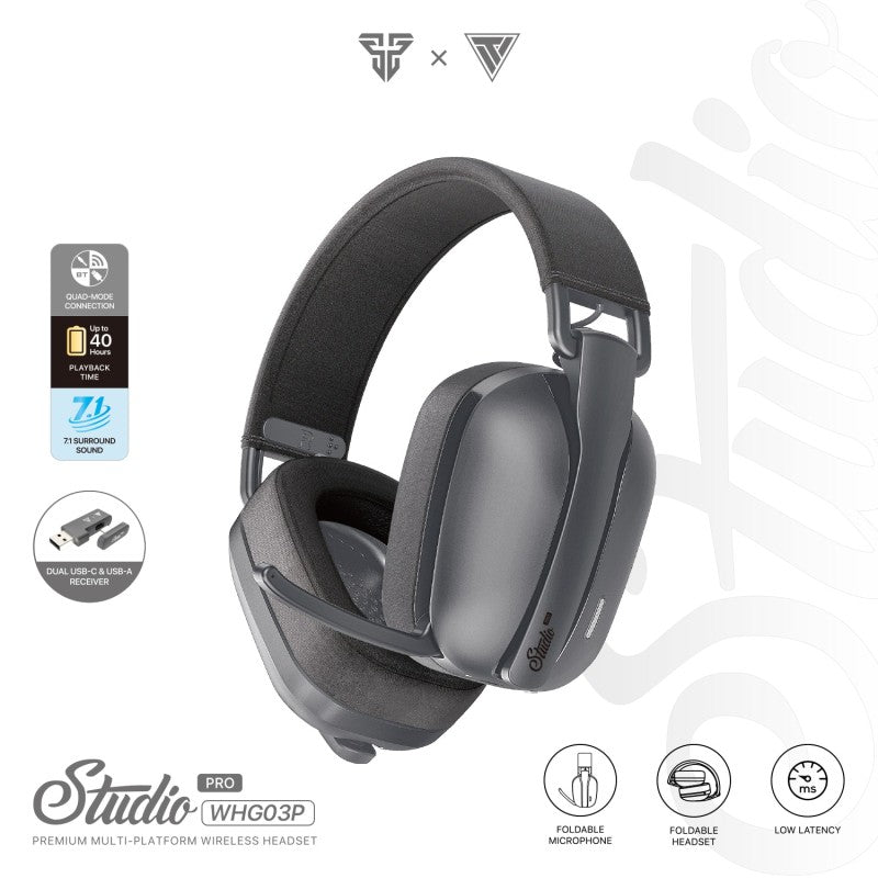 Fantech STUDIO PRO WHG03P,
Premium Wireless Headset, 4 Mode: Wired USB port, Bluetooth, Wireless Strikespeed & 3.5mm jack