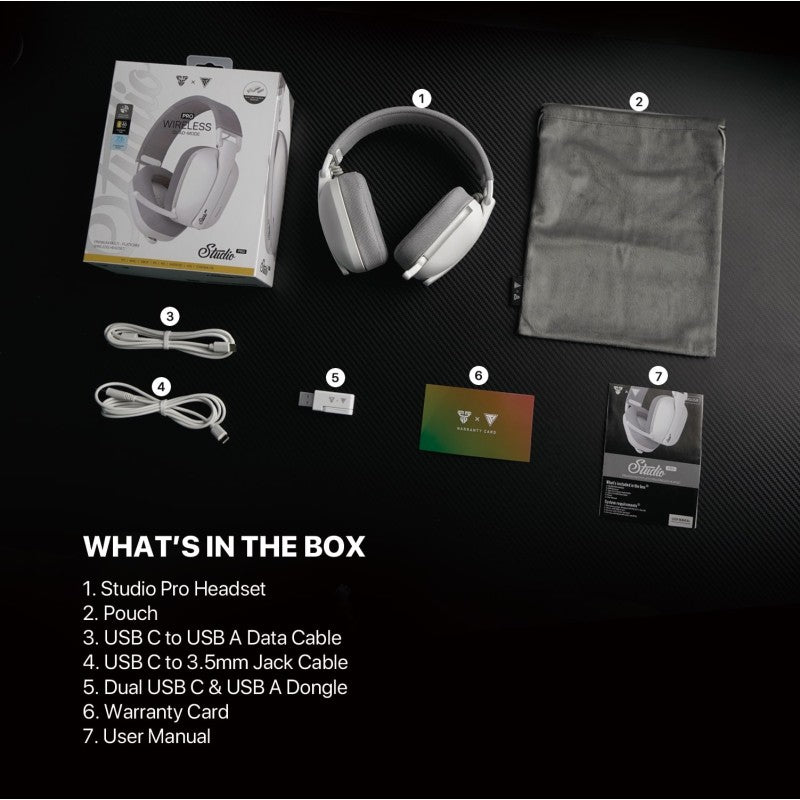 Fantech STUDIO PRO WHG03P,
Premium Wireless Headset, 4 Mode: Wired USB port, Bluetooth, Wireless Strikespeed & 3.5mm jack