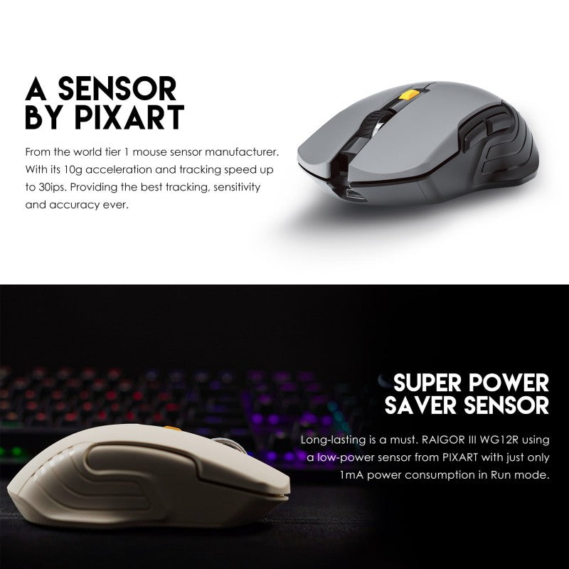 Fantech WG12R RAIGOR III,
Rechargeable Wireless Gaming Mouse
with Built-in Battery