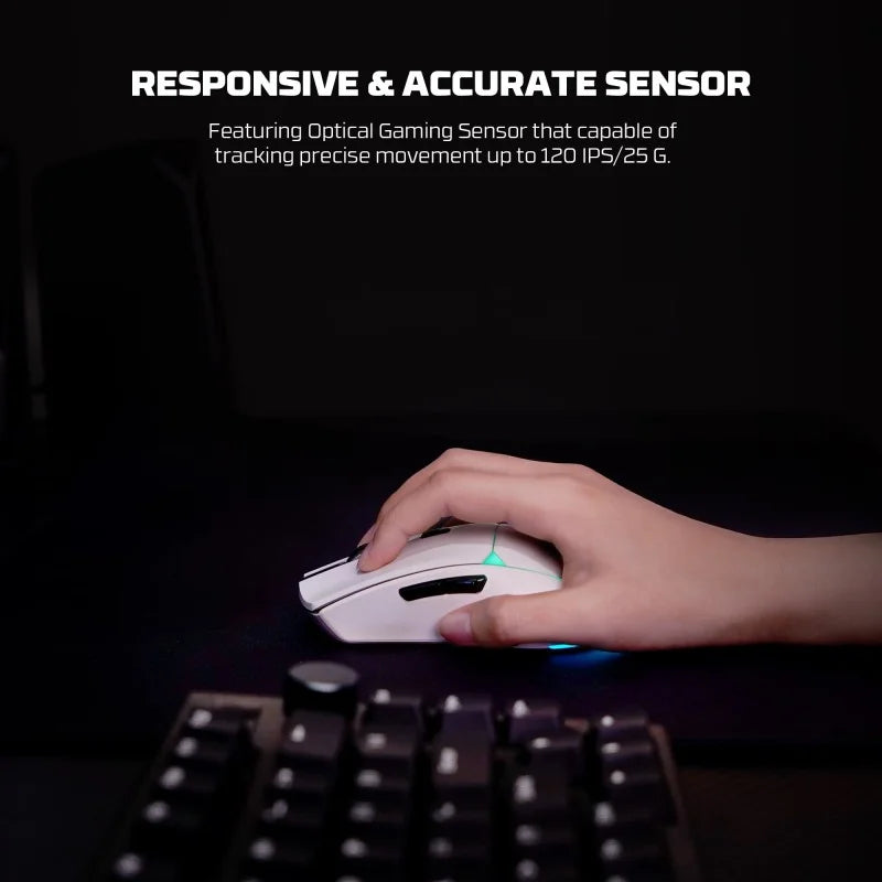 FANTECH WG7V2 CRYPTO II, 12000DPI Dual Mode Wired & Wireless Gaming Mouse with Built-in Battery