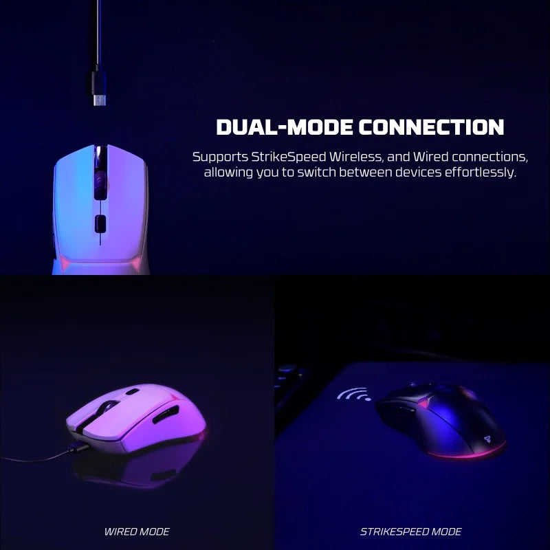 FANTECH WG7V2 CRYPTO II, 12000DPI Dual Mode Wired & Wireless Gaming Mouse with Built-in Battery
