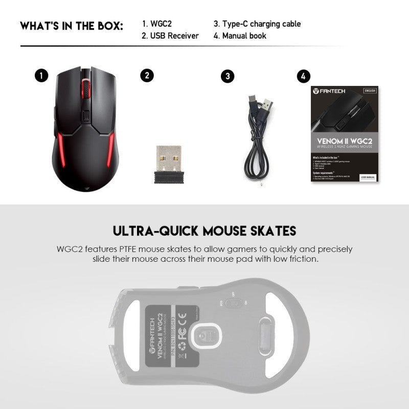 Fantech WGC2 VENOM II Wireless
Gaming Mouse With Built-in Battery