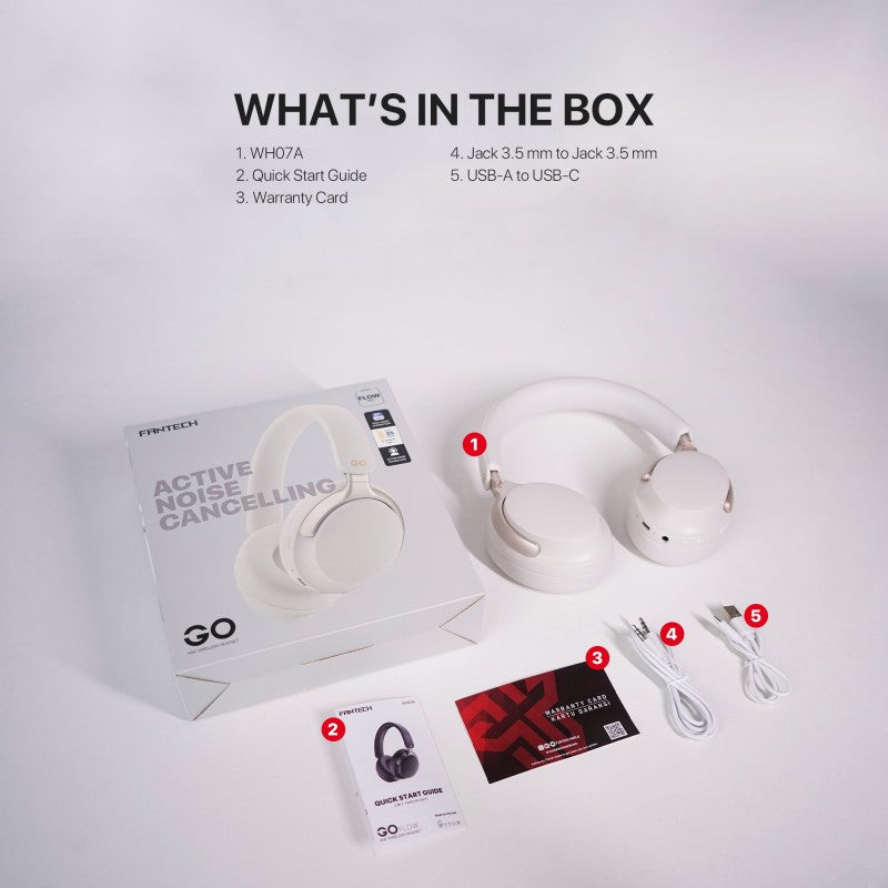 FANTECH WH07A GO VIBE: Bluetooth, -
Active Noise Cancelling (ANC) WIRELESS HEADSET