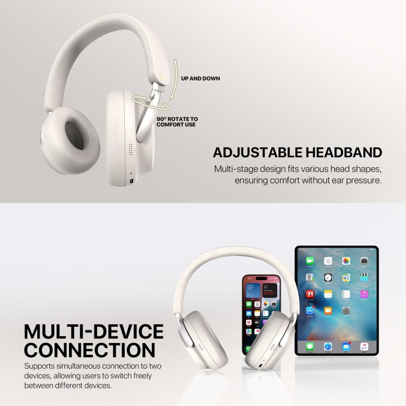 FANTECH WH07A GO VIBE: Bluetooth, -
Active Noise Cancelling (ANC) WIRELESS HEADSET
