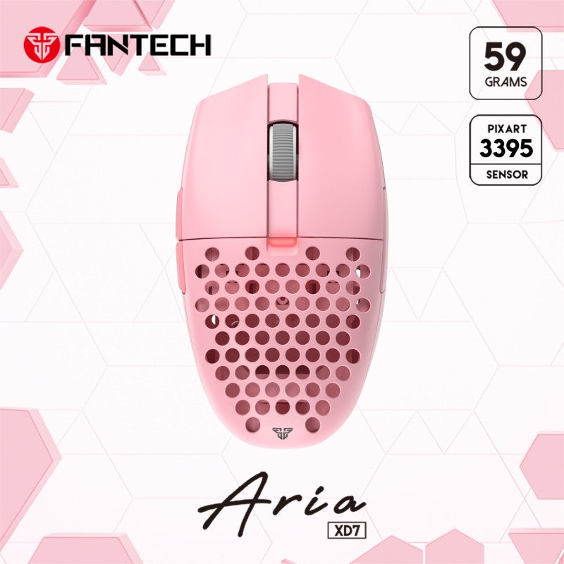 Fantech XD7 Aria GO Mouse, 3 Mode Connection Wired, Bluetooth & Wireless, 26000DPI, Ultra light weight, Built-in Battery