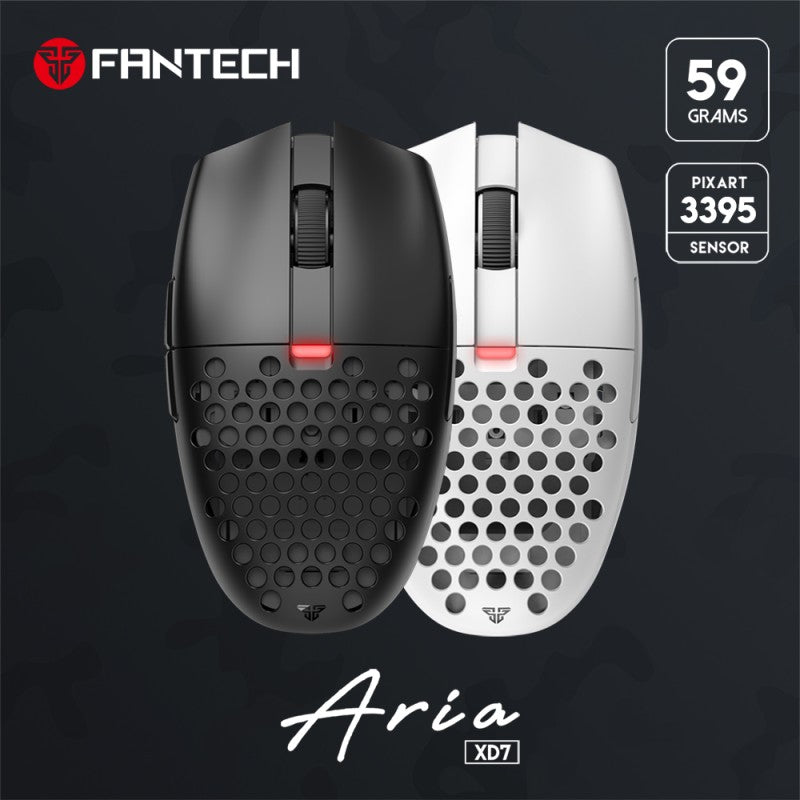 Fantech XD7 Aria GO Mouse, 3 Mode Connection Wired, Bluetooth & Wireless, 26000DPI, Ultra light weight, Built-in Battery