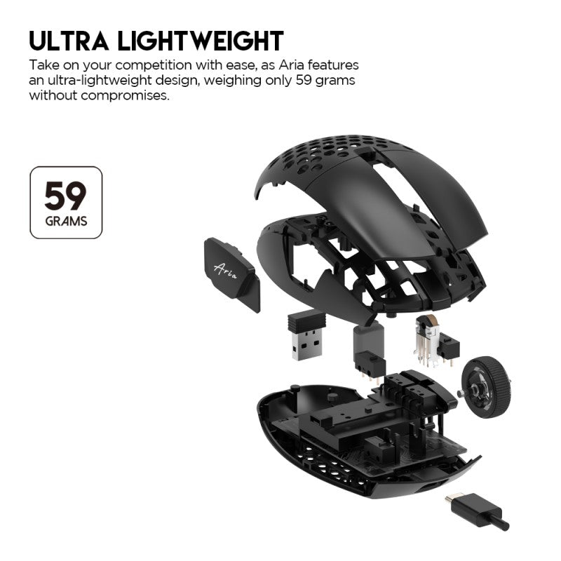 Fantech XD7 Aria GO Mouse, 3 Mode Connection Wired, Bluetooth & Wireless, 26000DPI, Ultra light weight, Built-in Battery